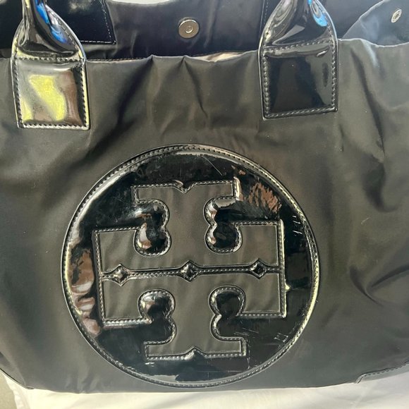 Tory Burch Ella Patent Tote Bag Black - Picture 2 of 5